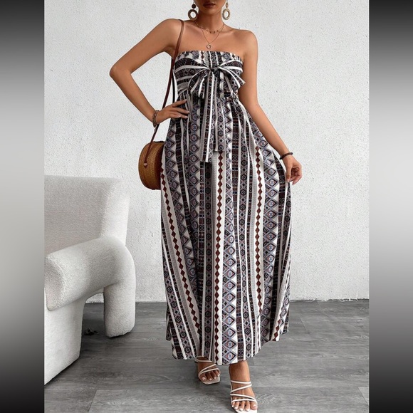 Boho knot front A-line tube dress - Picture 5 of 12